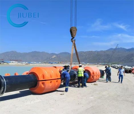 Πορτοκαλής/κίτρινος κυλινδρικός HDPE σωλήνας Floater DN1100 για τις σωληνώσεις κουκκιστηριών