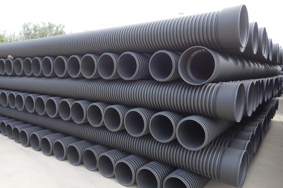Προσαρμοσμένο πάχος HDPE διπλού τοιχώματος κυματοειδής σωλήνας με υψηλή αντοχή στη σύσφιξη