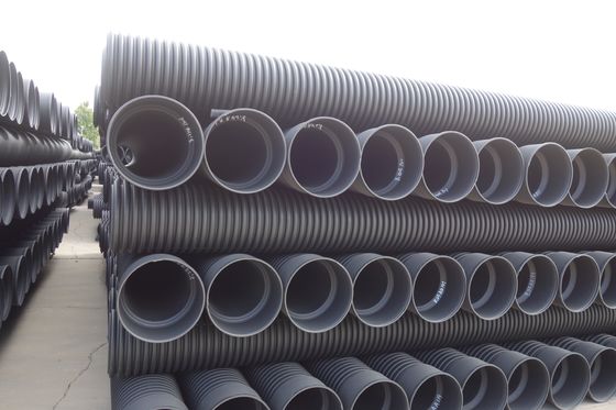 Προσαρμοσμένο πάχος HDPE διπλού τοιχώματος κυματοειδής σωλήνας με υψηλή αντοχή στη σύσφιξη